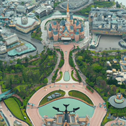 מבט אווירי של הכניסה של דיסנילנד טוקיו