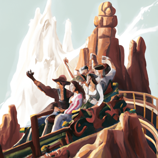 אורחים נהנים מהנסיעה המרגשת ב-Big Thunder Mountain